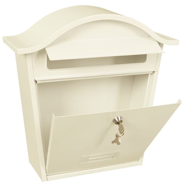 PROREGAL Wandbriefkasten Tatifan Aus Verzinktem Stahl HxBxT 37 x 36,2 x 13,35 cm Einwurföffnung 24 x 4 cm Weiß