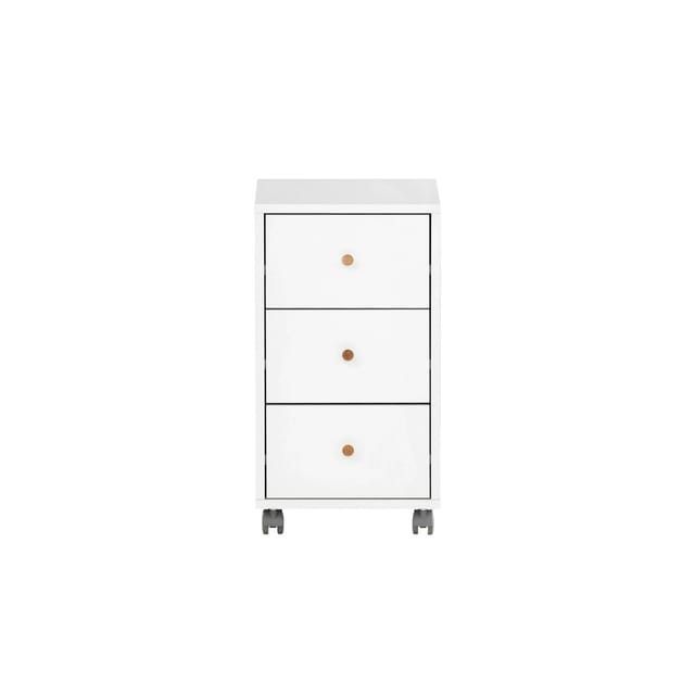 PROREGAL Rollcontainer Jaguar HxBxT 59,7 x 32,6 x 39 cm 3 Schubladen Weiß