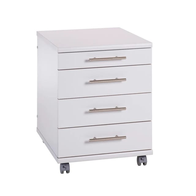 PROREGAL Rollcontainer Eagle HxBxT 57 x 42 x 50 cm mit Rollen 4 Schubladen Lichtgrau