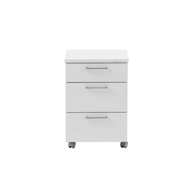 PROREGAL Rollcontainer Hippo HxBxT 60 x 40 x 50 cm mit Rollen 3 Schubladen Lichtgrau