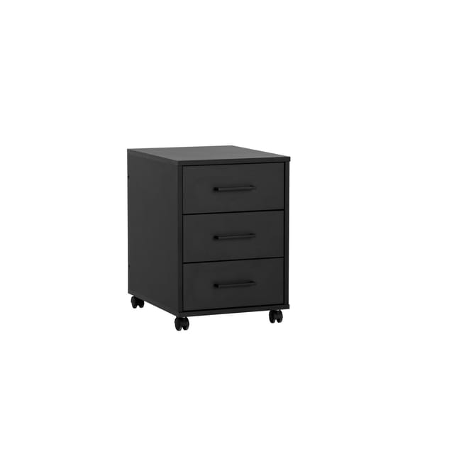 PROREGAL Rollcontainer Jellyfish HxBxT 57 x 40 x 50 cm mit Rollen 3 Schubladen Schwarz