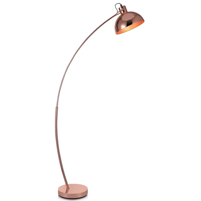Teamson Home Arco 153 cm Metall Stehlampe Roségold Glockenschirm