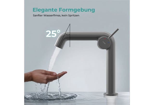 Emke Handwaschbecken Ovales Waschbecken 41.5 x 33.5 x 13 cm Keramik Aufsatzwaschbecken