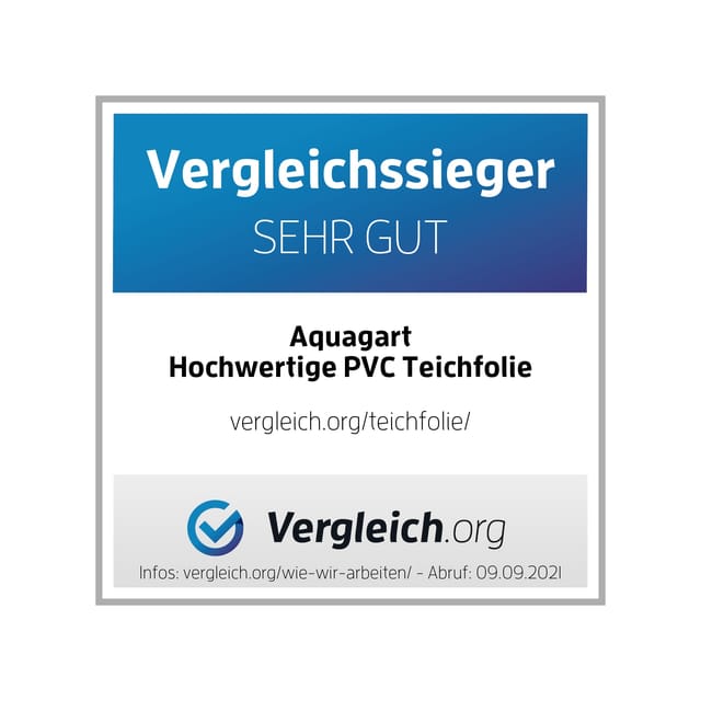 Aquagart Teichfolie PVC 15m x 4m 0,5mm Schwarz Folie für den Gartenteich