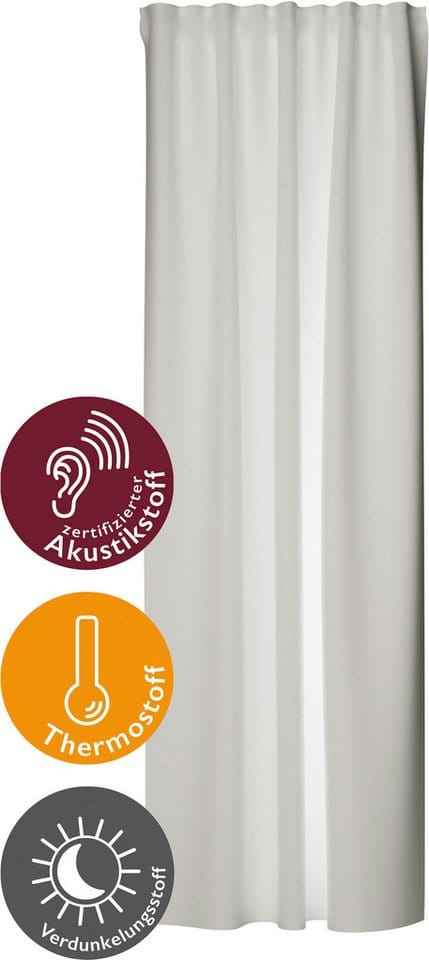 Bricoflor Verdunkelungsvorhang mit Verdeckten Schlaufen Galdin Creme