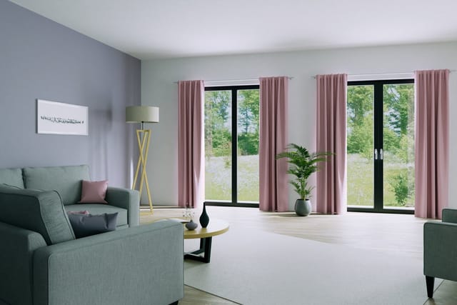 Bricoflor Verdunkelungsvorhang mit Verdeckten Schlaufen Galdin Rose