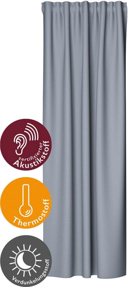 Bricoflor Verdunkelungsvorhang mit Verdeckten Schlaufen Galdin Grau
