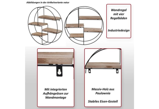 MCW Wandregal K76 45x45x11cm Weiß