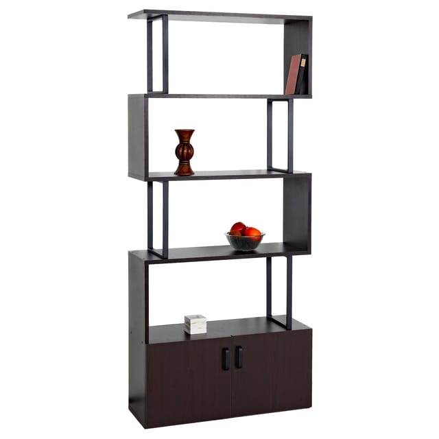 MCW Bücherregal A27 mit Tür Dunkelbraun