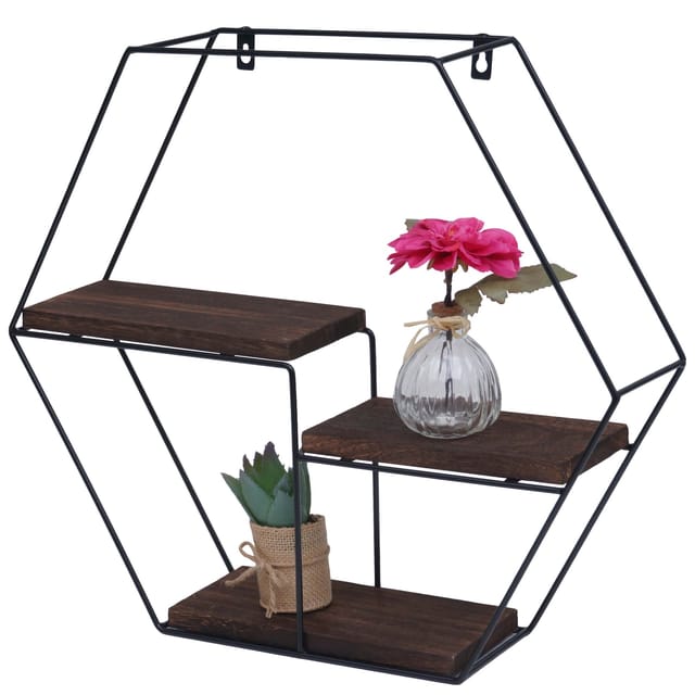 MCW Wandregal K76 43x49x11cm Dunkelbraun
