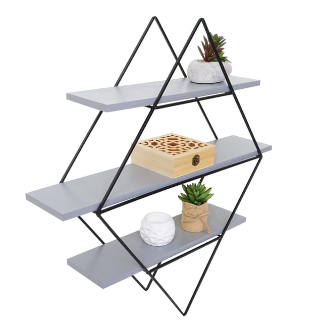 MCW Wandregal A80 60x55x12cm Grau-Blau