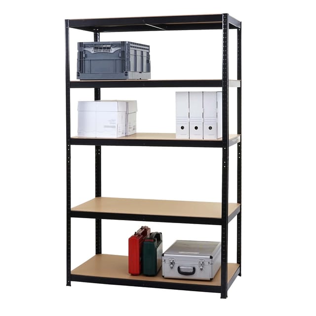 MCW Schwerlastregal E33 Schwarz 200x120x60cm