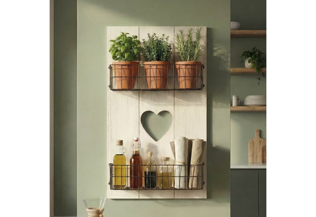 MCW Wandregal D42 Massivholz 70x40x10cm Weiß Shabby