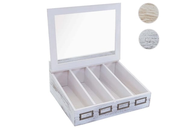 MCW Besteckkiste C25 Weiß Shabby