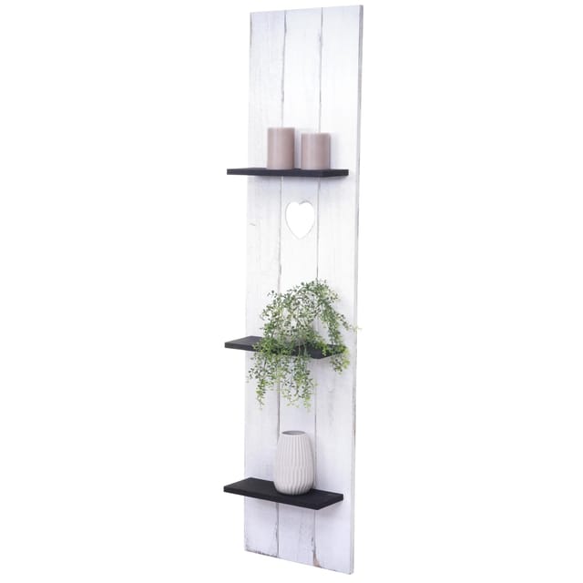 MCW Wandregal C92 150x33x13.5cm Weiß/Dunkelgrau Shabby
