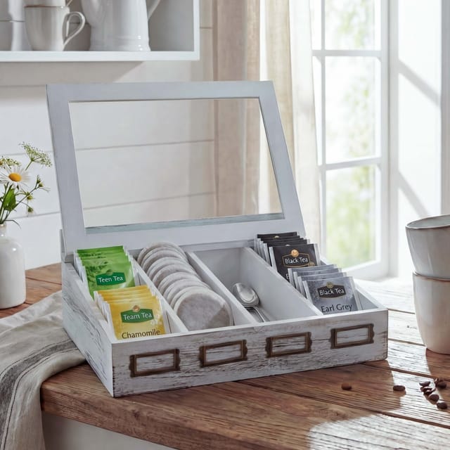 MCW Aufbewahrungsbox C25 Weiß Shabby