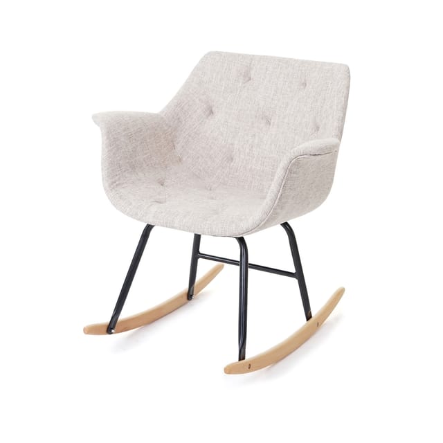 MCW Schaukelstuhl Vaasa T820 Textil Creme/grau
