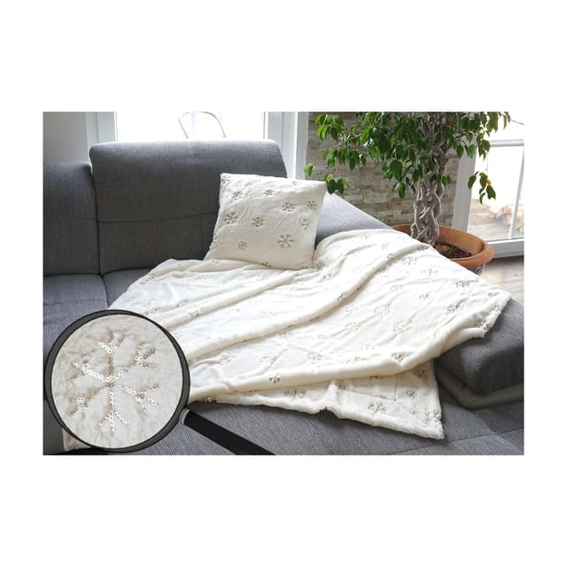 MCW Wohndecke mit Deko-Kissen Schnee 2-tlg.