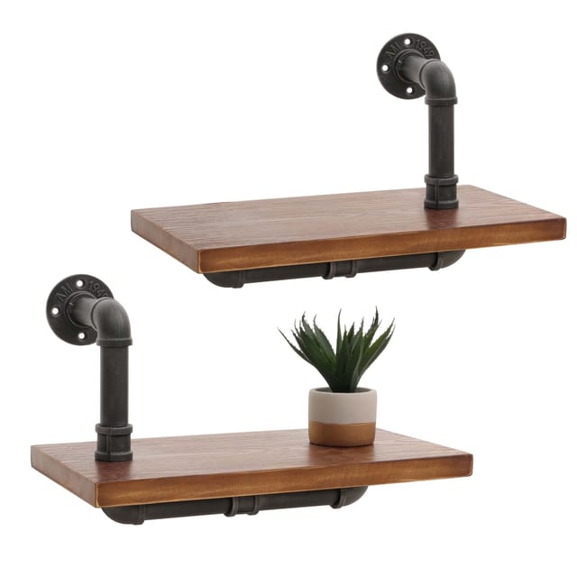 MCW 2er-Set Wandregal N29 29x45x25cm Braun