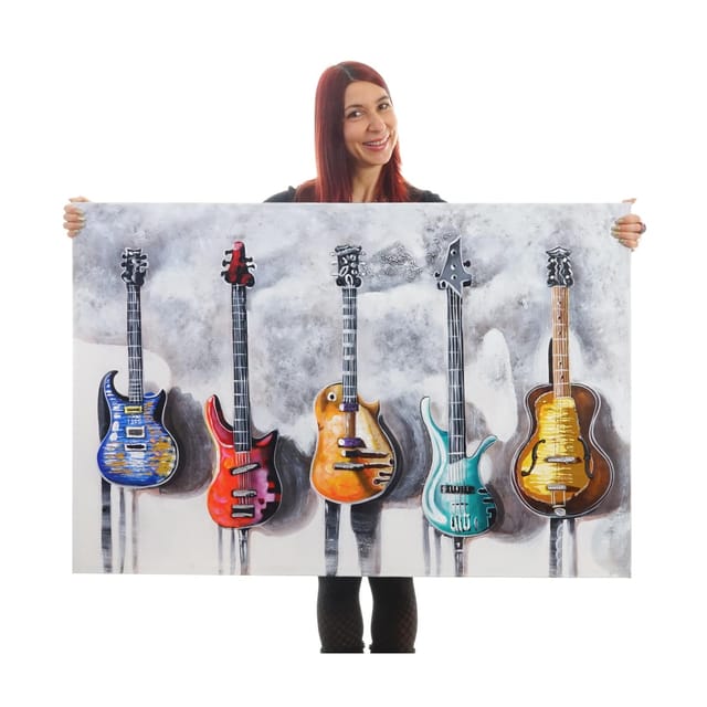 MCW Ölgemälde Gitarren Handgemalt
