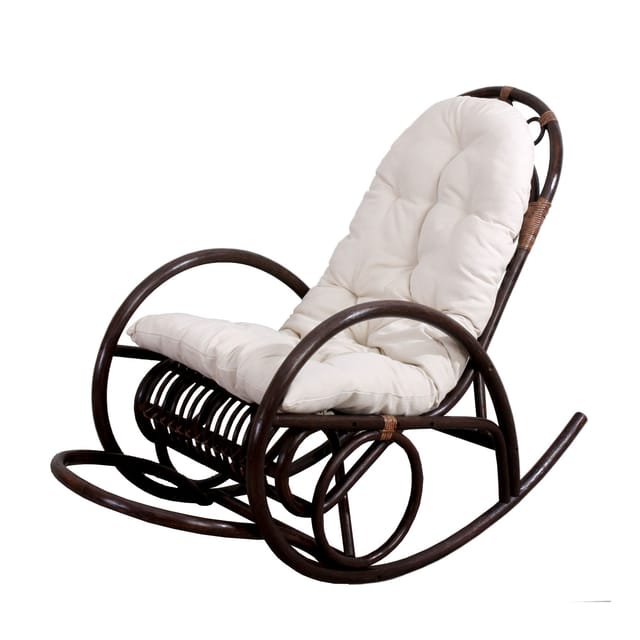 MCW Schaukelstuhl C40 Rattan Auflage Weiß