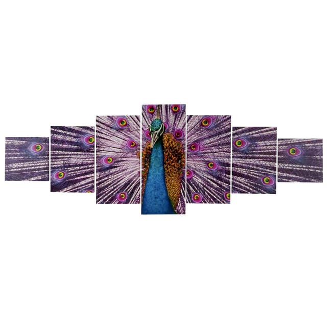 MCW Leinwandbild H375 Pfau 7-tlg.