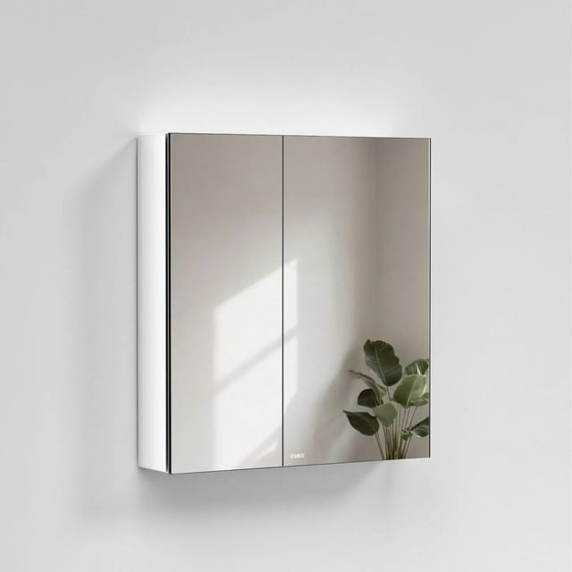 Emke Spiegelschränke Weiß 60x65cm Badezimmerschränke 2-Türig für Badezimmer Waschtisch