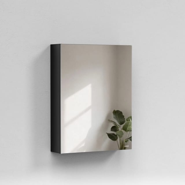Emke Spiegelschränke Schwarz 50x65cm Badezimmerschränke 1-Türig für Badezimmer Waschtisch