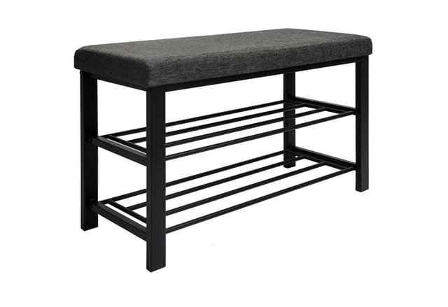 DuneDesign Offener Schuhschrank aus Metall 81 x 32 x 46 cm Grau