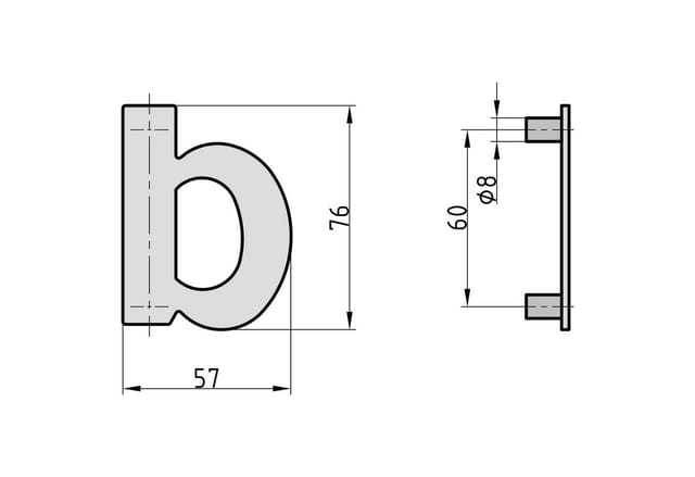 Basi - Hausnummer & Buchstaben - HN 160 - b - Stahl Anthrazit - 7300-1013
