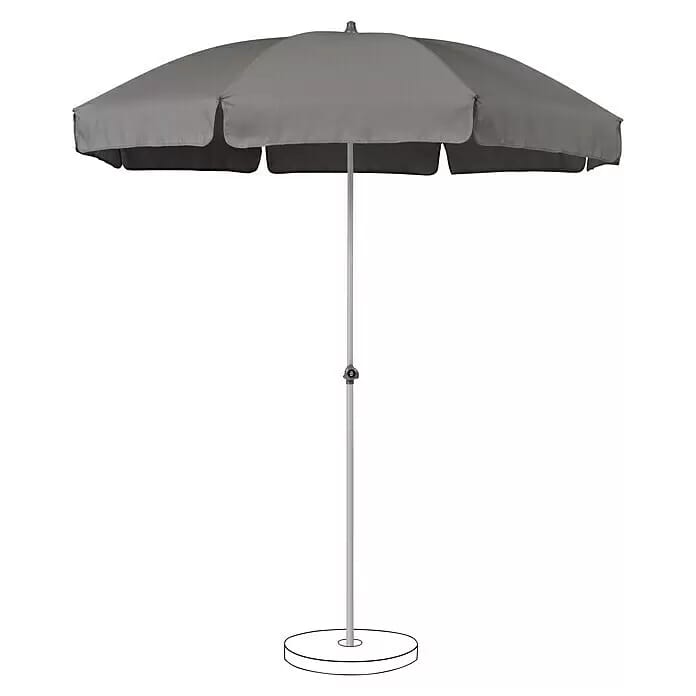 Suncomfort Strandschirm Siesta (Steingrau, Durchmesser Bespannung: 200 cm)