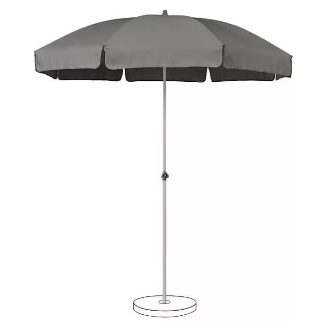 Suncomfort Strandschirm Siesta (Steingrau, Durchmesser Bespannung: 200 cm)