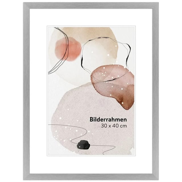 WANDStyle Bilderrahmen H950 aus Massivholz in Silber 40 x 60 cm im Stil Modern