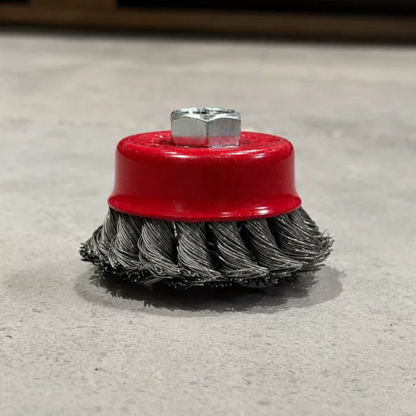 Topfbürste mit gewelltem stahldraht 65 mm - für winkelschleifer Bild 4