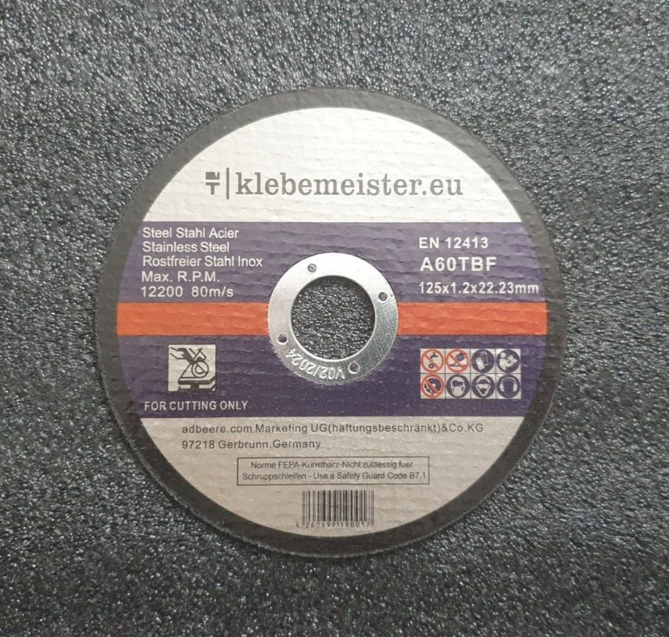 5 Trennscheiben 125x1,2x22,23mm für Winkelschleifer Bild 2