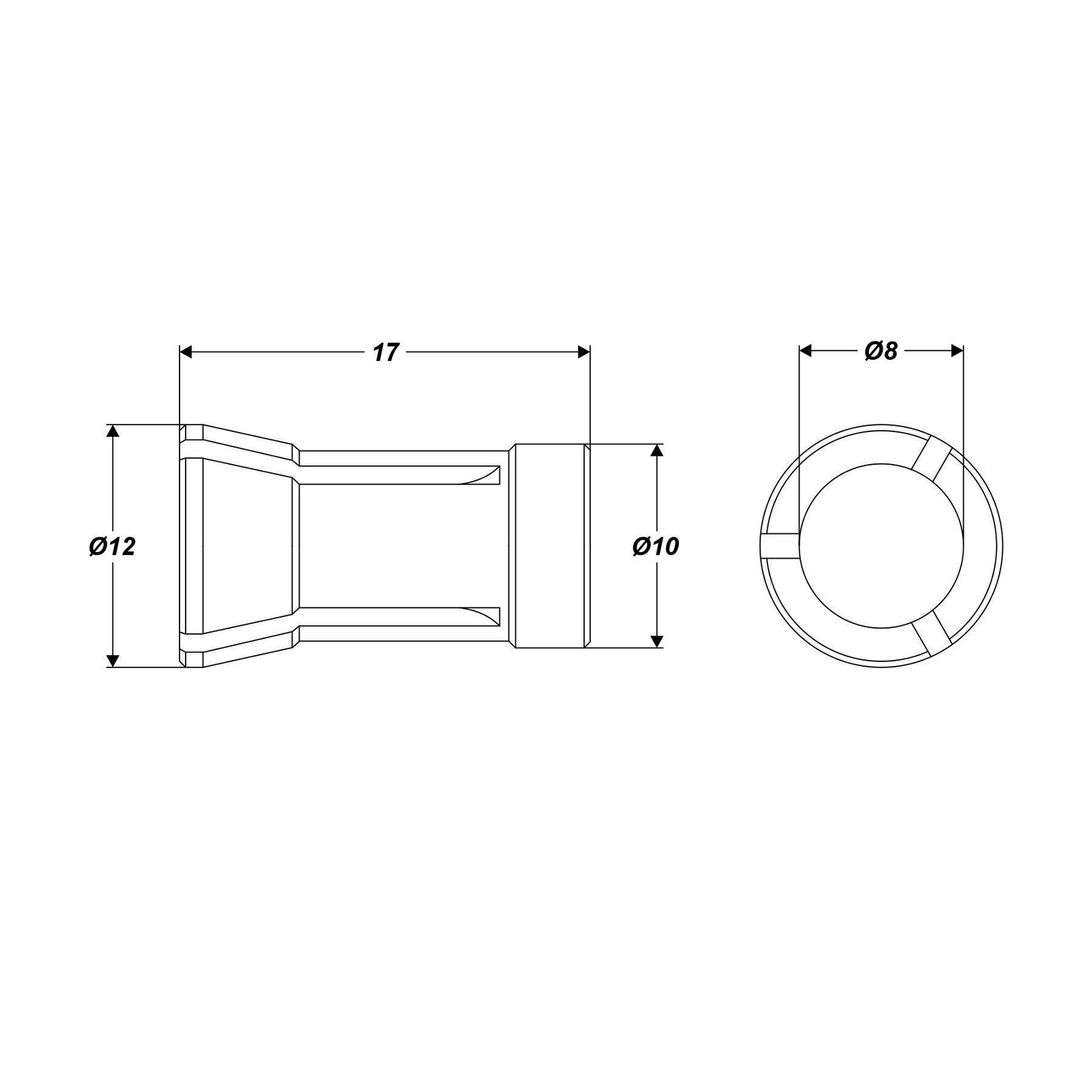 Druckspannzange 10mm / 8mm Spannzange für Oberfräse Schaftfräser Geradschleifer Bild 2