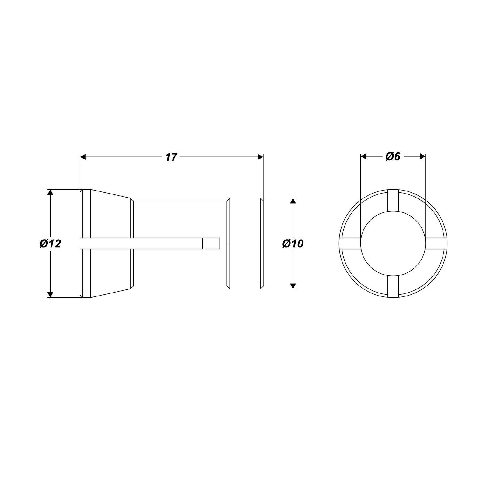Druckspannzange für Oberfräse Geradschleifer 6 - 10 mm Spannmittel Spannzange