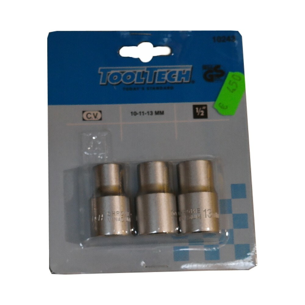 Tooltech Steckschlüssel-Set 1/2" 10-11-13 mm Nuß Restposten