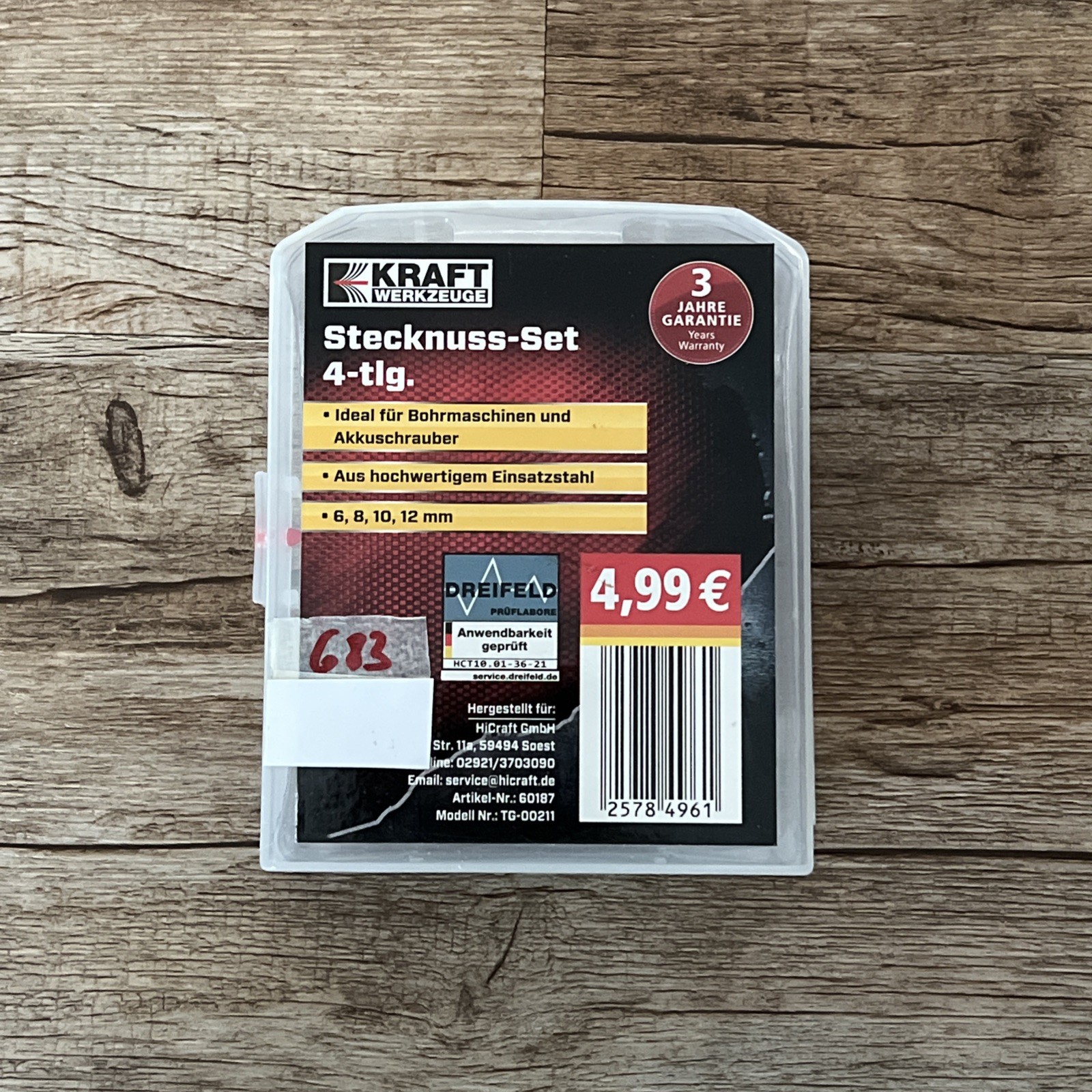 Kraft Stecknuss-Set 4-teilig 6-12mm NEU/OVP #683 Bild 2