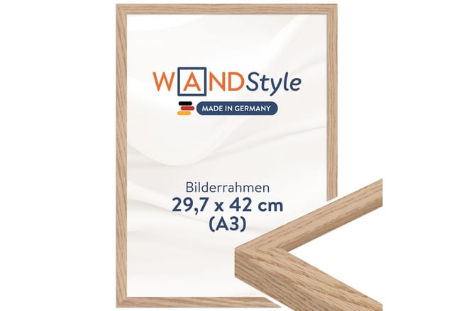 WANDStyle Bilderrahmen H950 aus Massivholz in Eiche-Optik 29,7 x 42 cm im Stil Modern