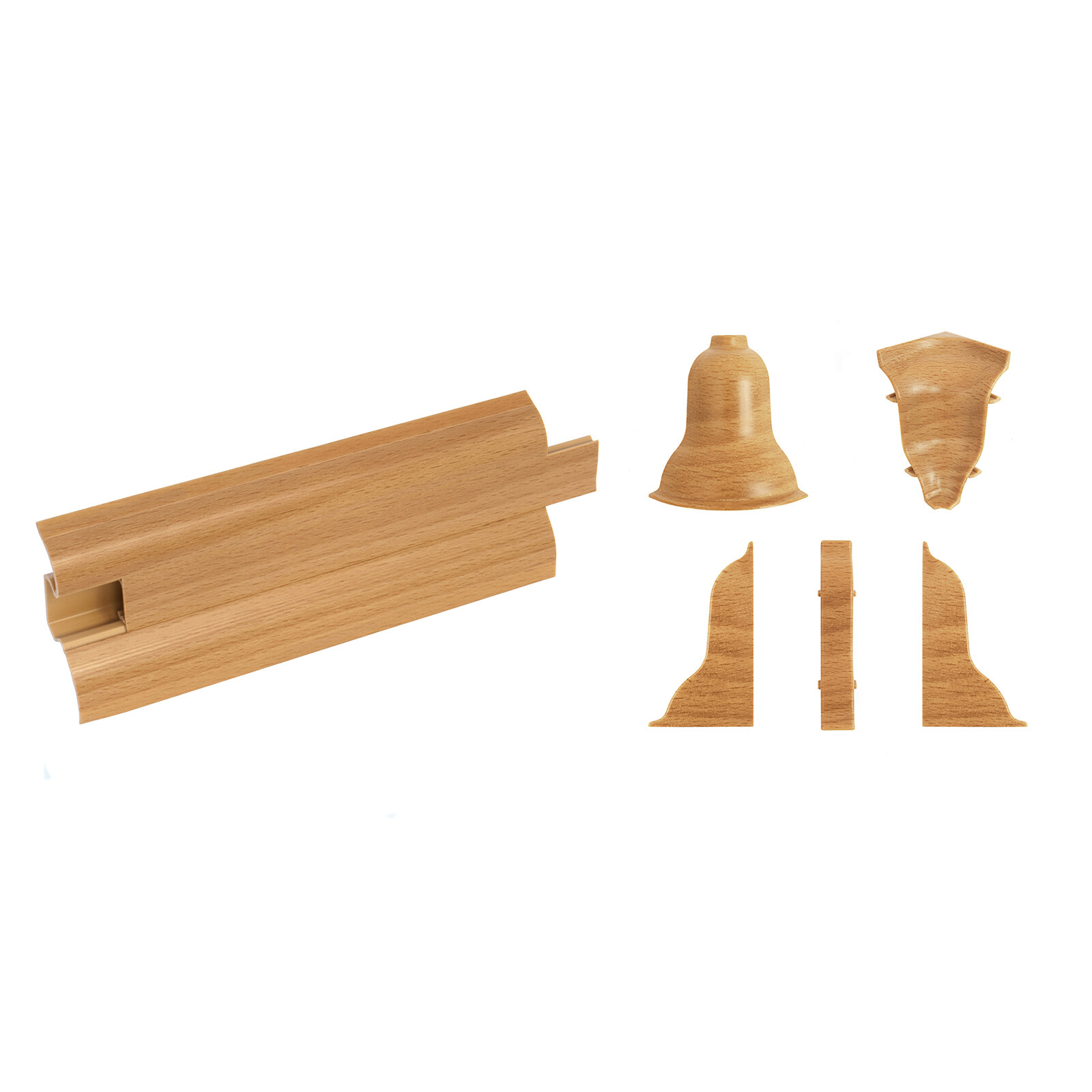 Fußleisten 10m Sockelleisten 52 - 75mm Kabelkanal PVC Bodenleisten Kunststoff F