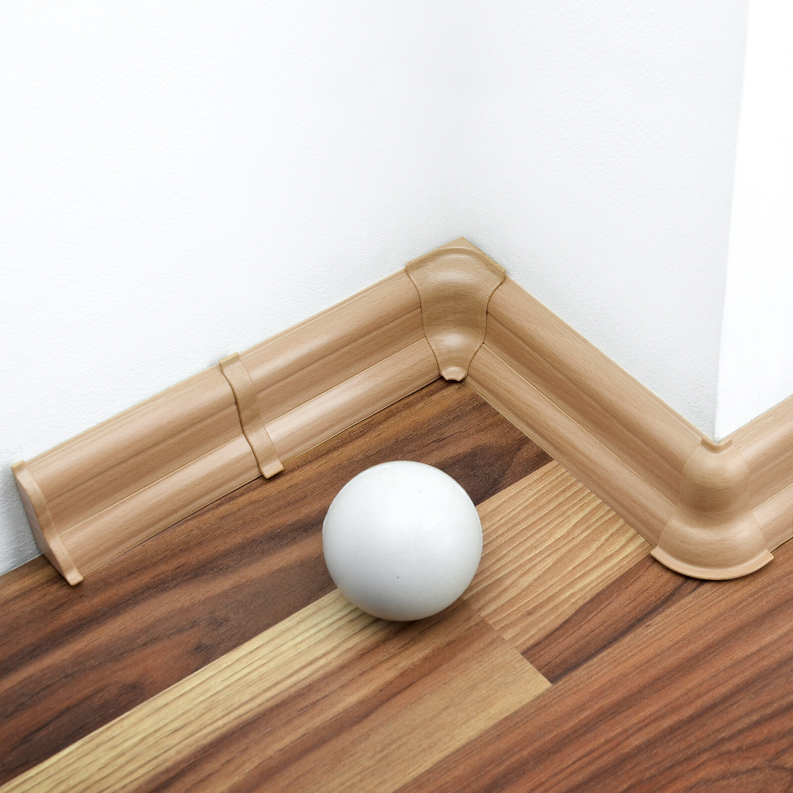 Fußleisten 10m Sockelleisten 52 - 75mm Kabelkanal PVC Bodenleisten Kunststoff F Bild 2