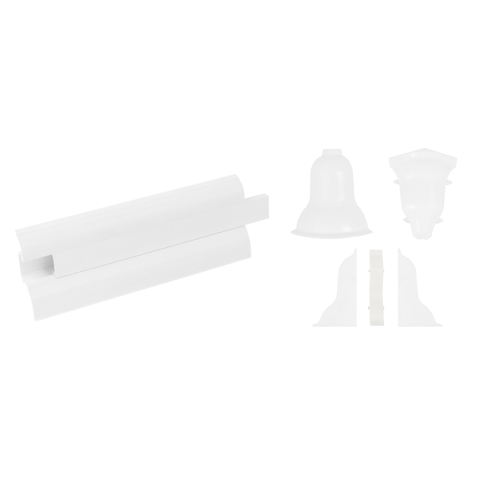 Fussleisten Sockelleisten 52-75mm PVC Kabelkanal Zubehörteile 10 Meter PAKET