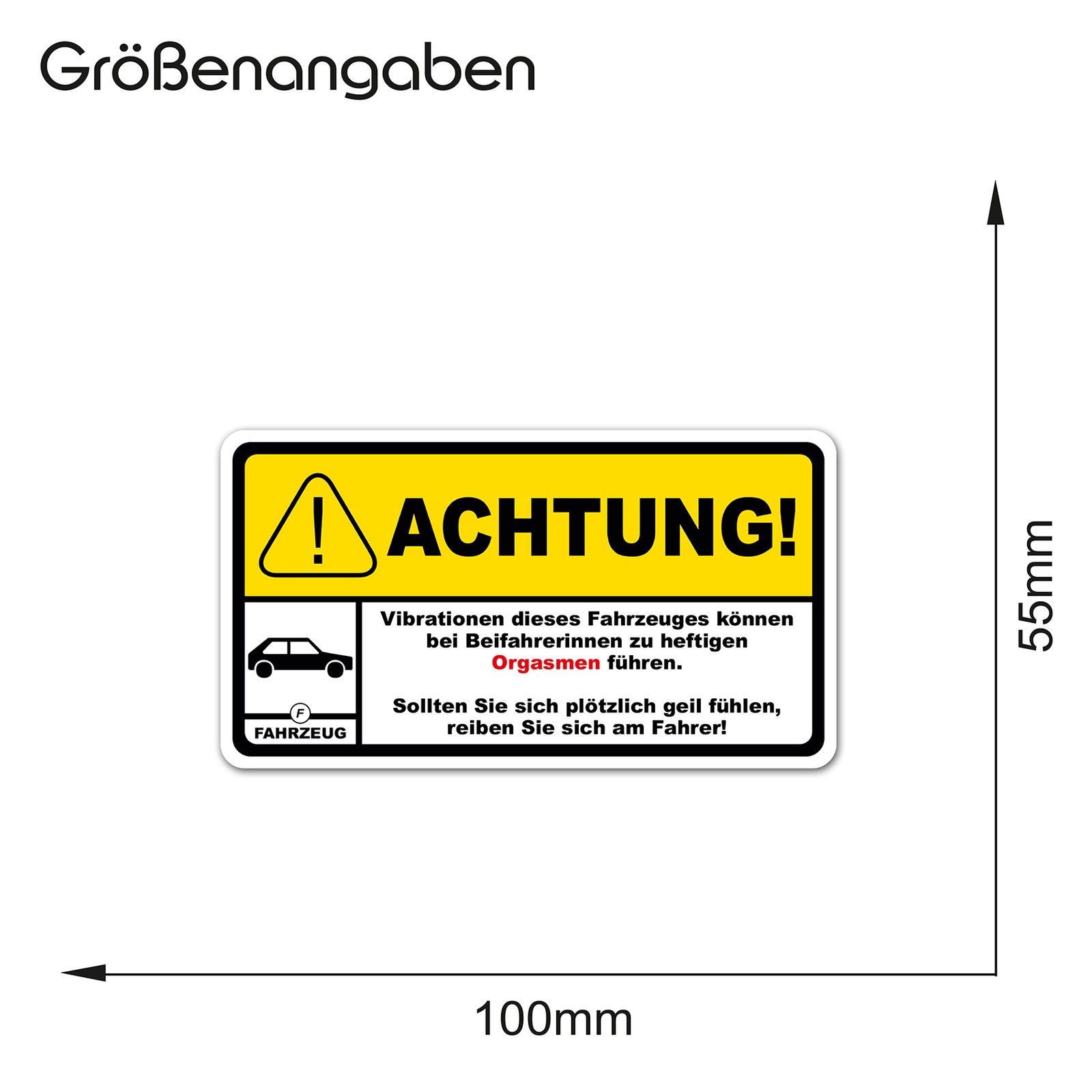 Fun Aufkleber "Achtung Vibration" Auto 10cm x 5,5cm Sticker Witzig R193-05 Bild 6