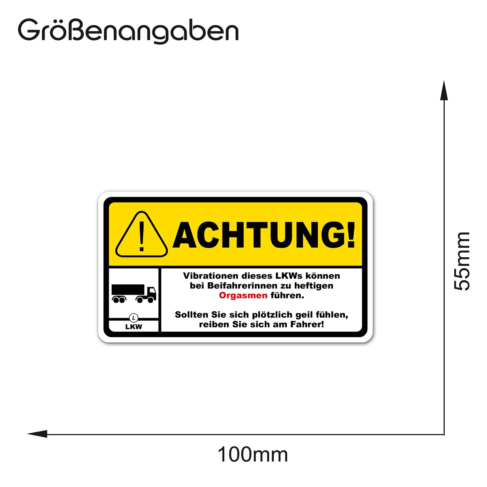 Fun Aufkleber "Achtung Vibration" LKW 10cm x 5,5cm Sticker Witzig R193-02 Bild 4