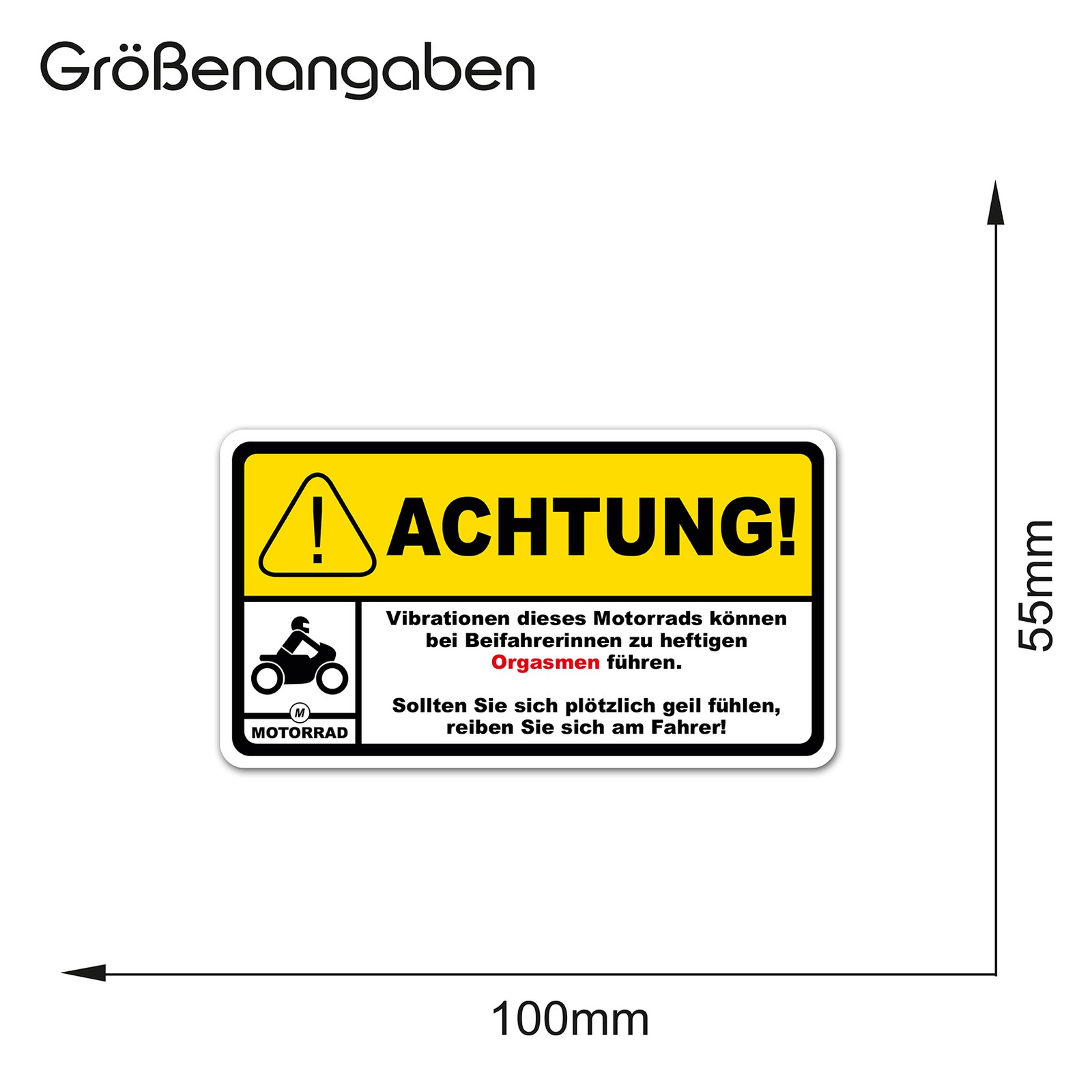 Fun Aufkleber "Achtung Vibration" Motorrad 10cm x 5,5cm Sticker Witzig R193-03 Bild 5