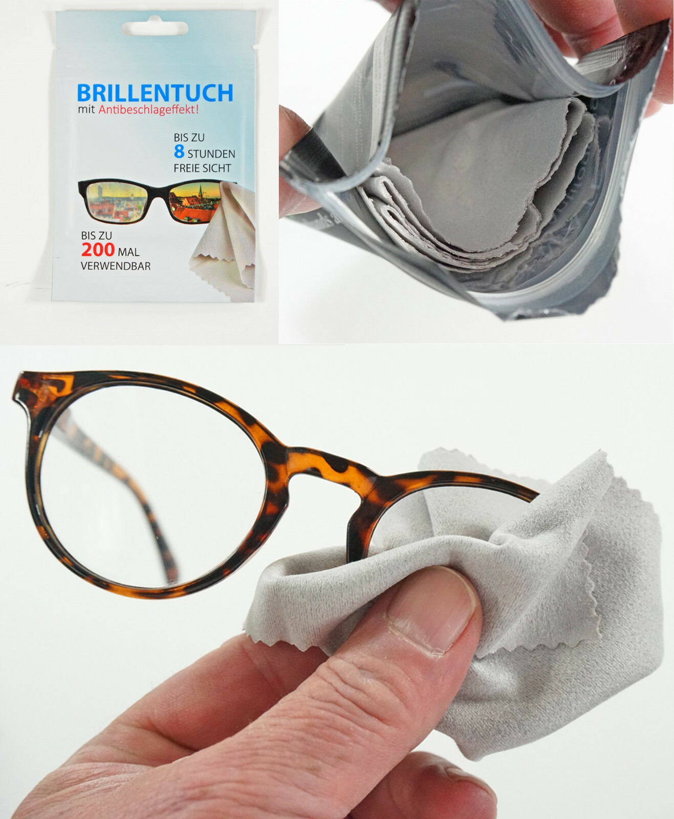 Antibeschlagtuch Brillentuch Brillenputztuch Visier Skibrille Atemschutzmaske
