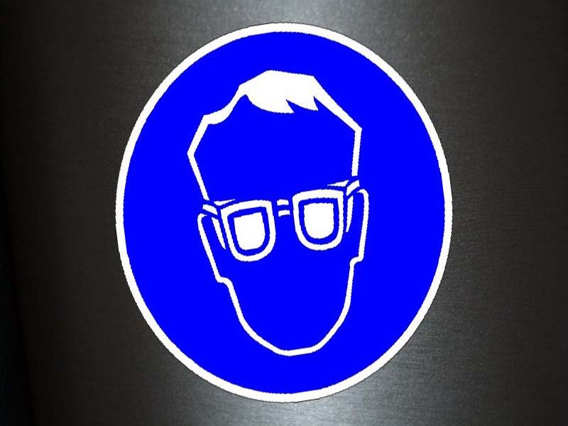 1 x Aufkleber Achtung Schutzbrille Pflicht Brille Gefahr Arbeit Schutzbrillen
