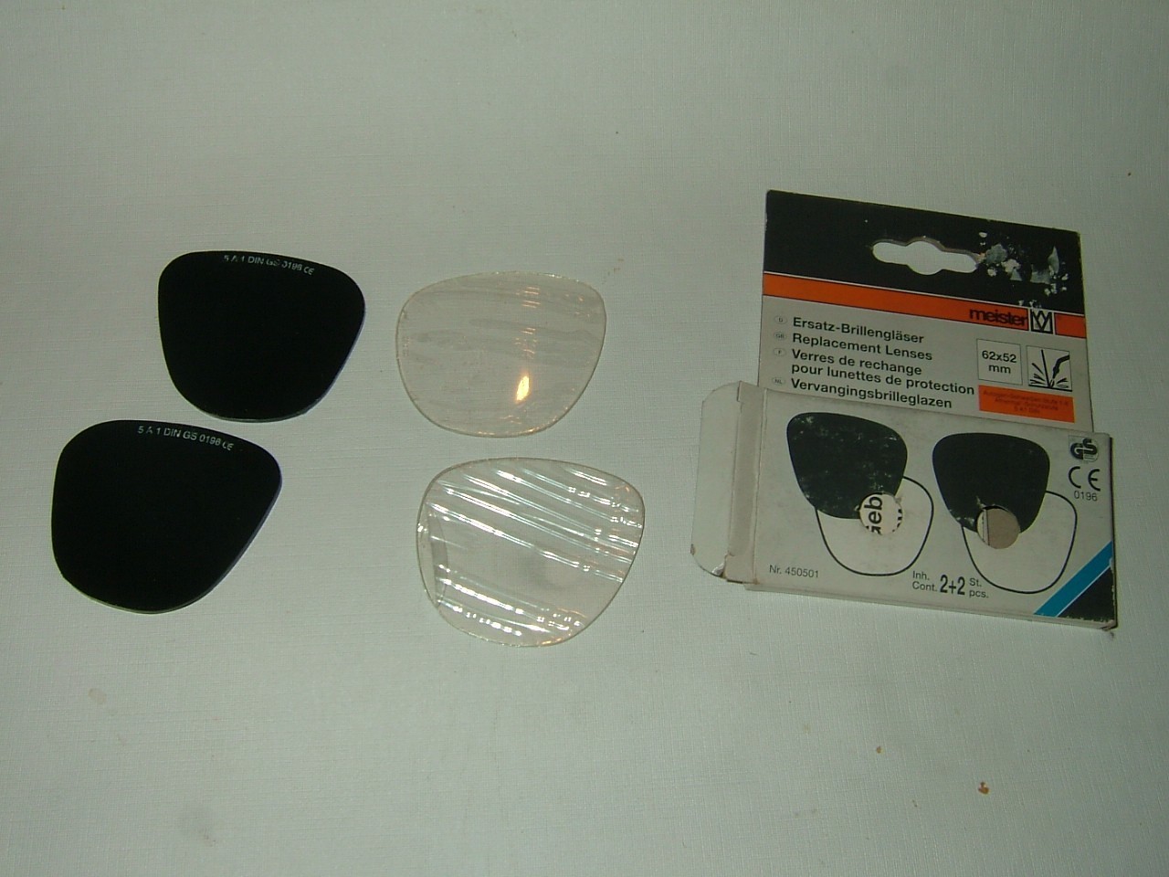 Ersatz-Brillengläser ~ Schweisserbrille Schutzbrille 62 x 52 mm ~ 5A1 DIN