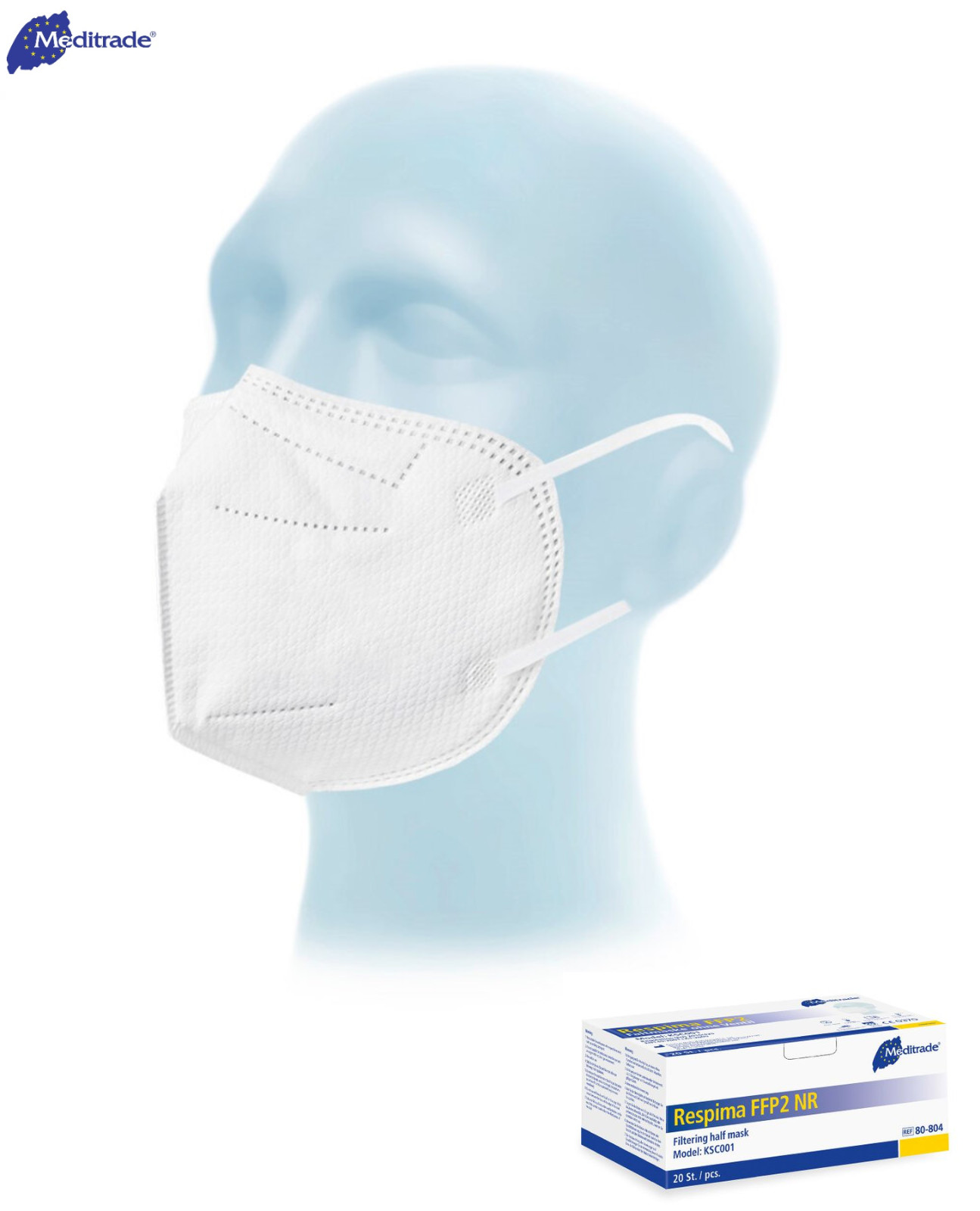 FFP2 Atemschutzmaske NR D Mundschutz Einzeln Verpackt 5 Lagen Respima Meditrade Bild 5